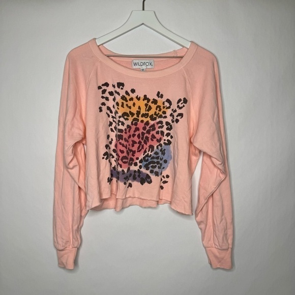 WILDFOX Airbrush Leopard Pink Top - Picture 2 of 4
